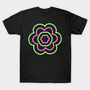 Pink and green flower T-Shirt